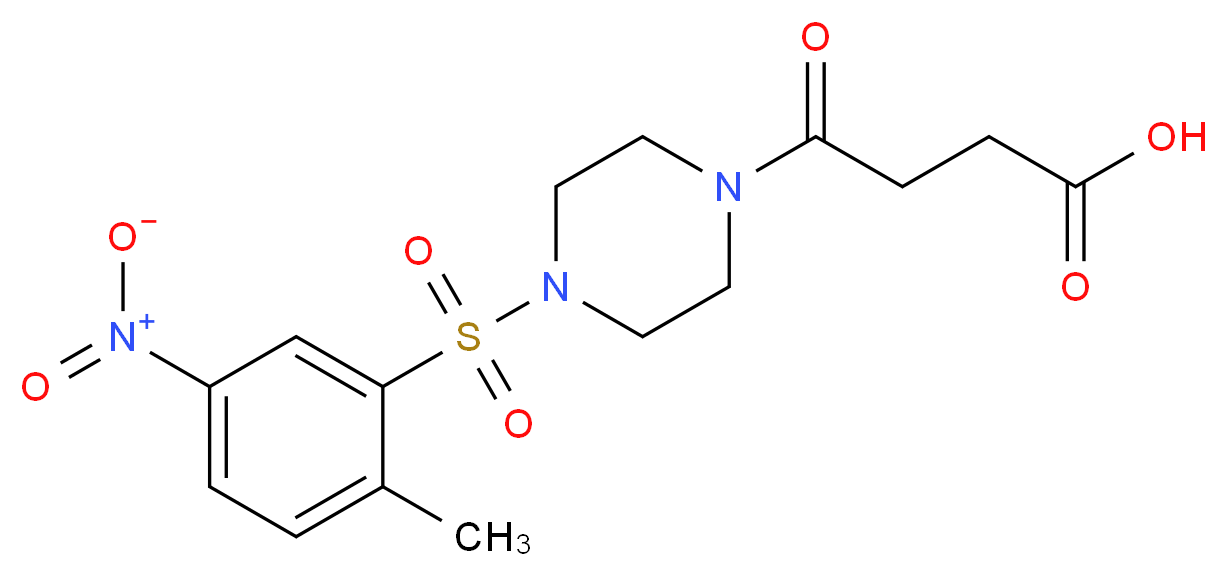 4-{4-[(2-methyl-5-nitrophenyl)sulfonyl]piperazin-1-yl}-4-oxobutanoic acid_Molecular_structure_CAS_)