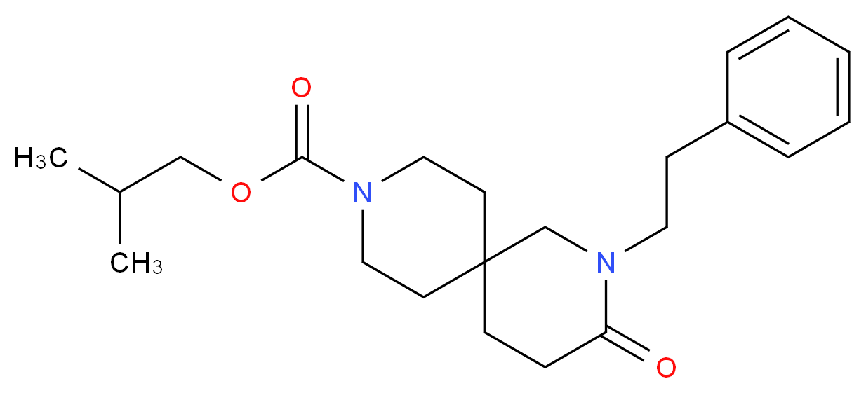 isobutyl 3-oxo-2-(2-phenylethyl)-2,9-diazaspiro[5.5]undecane-9-carboxylate_Molecular_structure_CAS_)