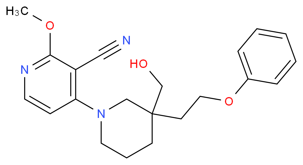 4-[3-(hydroxymethyl)-3-(2-phenoxyethyl)piperidin-1-yl]-2-methoxynicotinonitrile_Molecular_structure_CAS_)