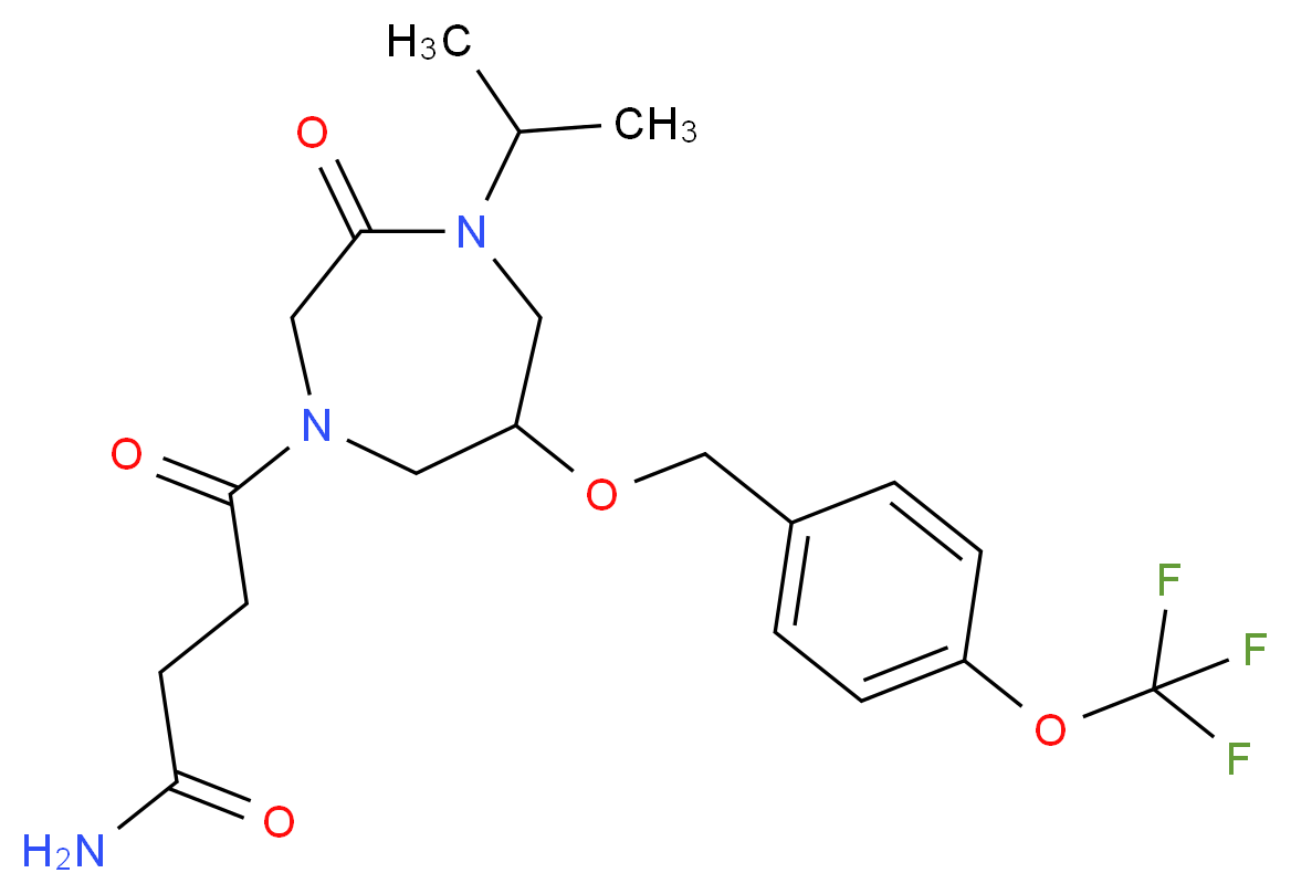 4-(4-isopropyl-3-oxo-6-{[4-(trifluoromethoxy)benzyl]oxy}-1,4-diazepan-1-yl)-4-oxobutanamide_Molecular_structure_CAS_)