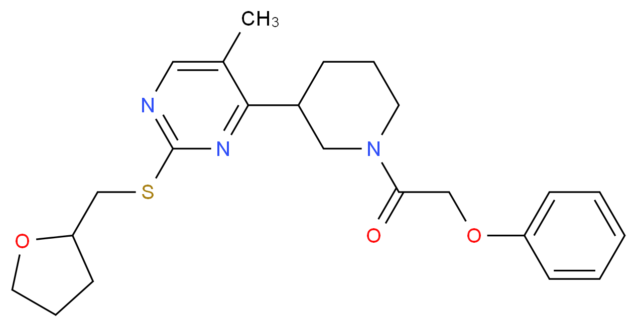 5-methyl-4-[1-(phenoxyacetyl)-3-piperidinyl]-2-[(tetrahydro-2-furanylmethyl)thio]pyrimidine_Molecular_structure_CAS_)