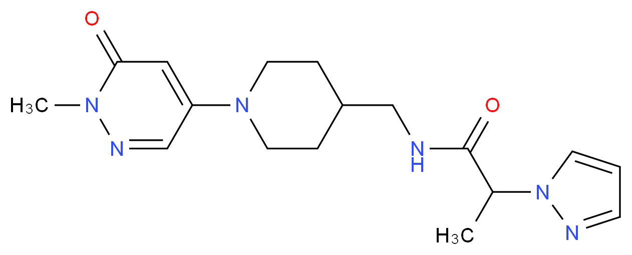 N-{[1-(1-methyl-6-oxo-1,6-dihydro-4-pyridazinyl)-4-piperidinyl]methyl}-2-(1H-pyrazol-1-yl)propanamide_Molecular_structure_CAS_)