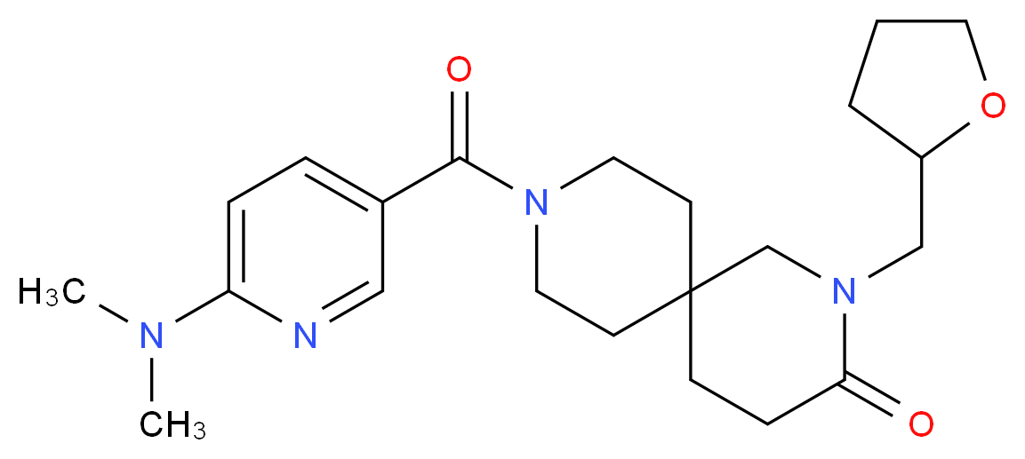 9-{[6-(dimethylamino)pyridin-3-yl]carbonyl}-2-(tetrahydrofuran-2-ylmethyl)-2,9-diazaspiro[5.5]undecan-3-one_Molecular_structure_CAS_)