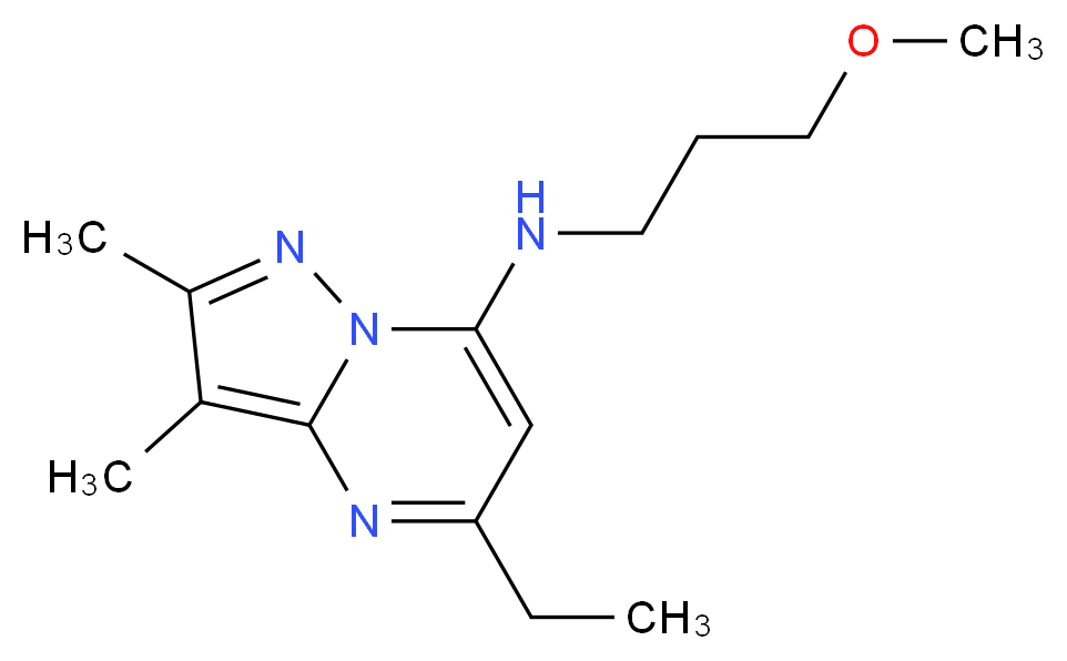 5-ethyl-N-(3-methoxypropyl)-2,3-dimethylpyrazolo[1,5-a]pyrimidin-7-amine_Molecular_structure_CAS_)