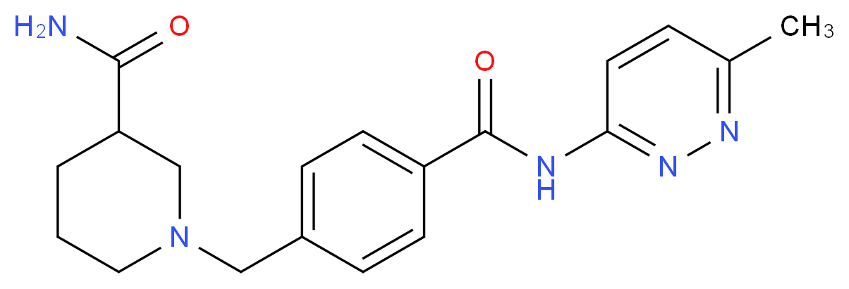 1-(4-{[(6-methylpyridazin-3-yl)amino]carbonyl}benzyl)piperidine-3-carboxamide_Molecular_structure_CAS_)