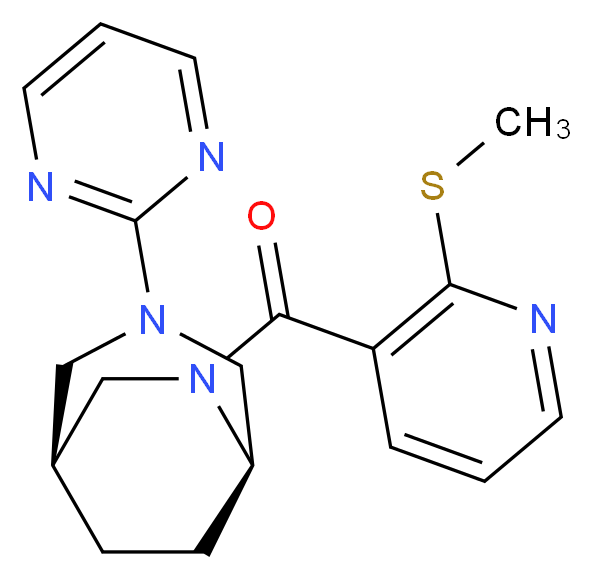 (1S*,5R*)-6-{[2-(methylthio)-3-pyridinyl]carbonyl}-3-(2-pyrimidinyl)-3,6-diazabicyclo[3.2.2]nonane_Molecular_structure_CAS_)