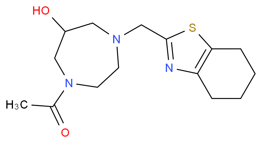 1-acetyl-4-(4,5,6,7-tetrahydro-1,3-benzothiazol-2-ylmethyl)-1,4-diazepan-6-ol_Molecular_structure_CAS_)