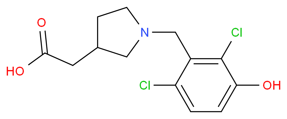 [1-(2,6-dichloro-3-hydroxybenzyl)pyrrolidin-3-yl]acetic acid_Molecular_structure_CAS_)