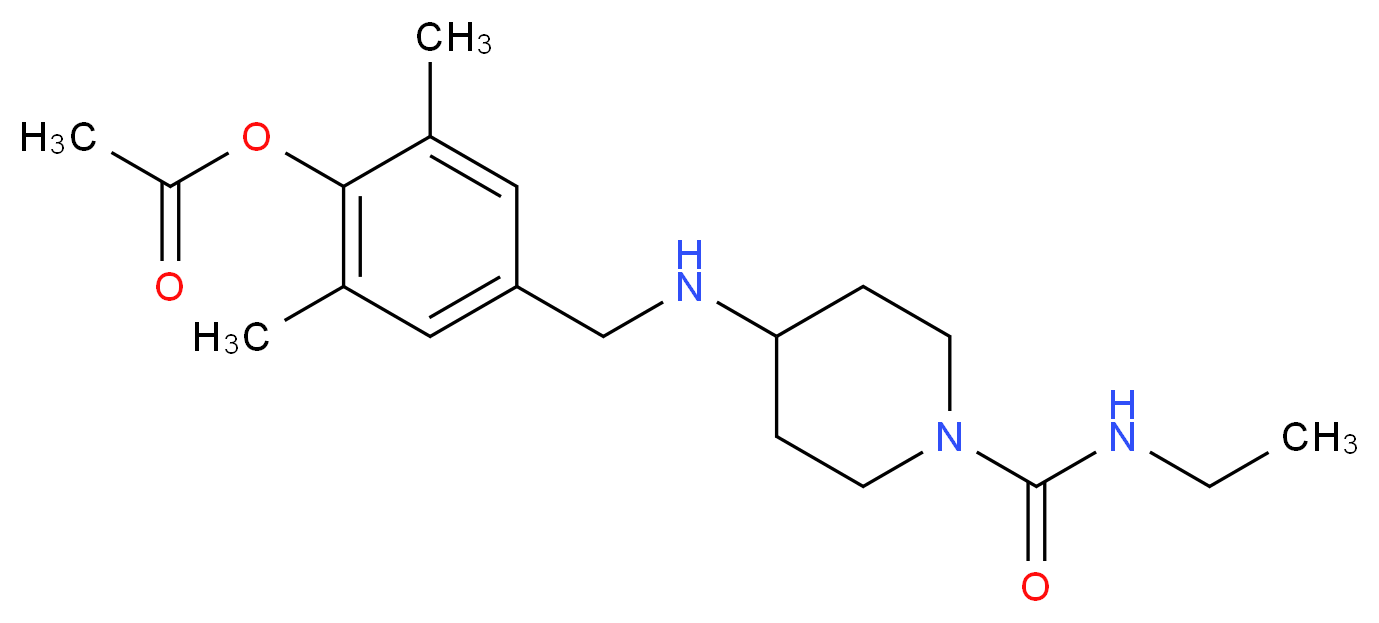 4-[({1-[(ethylamino)carbonyl]piperidin-4-yl}amino)methyl]-2,6-dimethylphenyl acetate_Molecular_structure_CAS_)