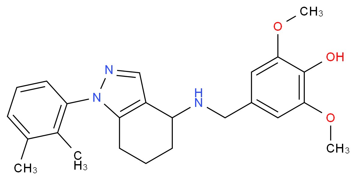 4-({[1-(2,3-dimethylphenyl)-4,5,6,7-tetrahydro-1H-indazol-4-yl]amino}methyl)-2,6-dimethoxyphenol_Molecular_structure_CAS_)