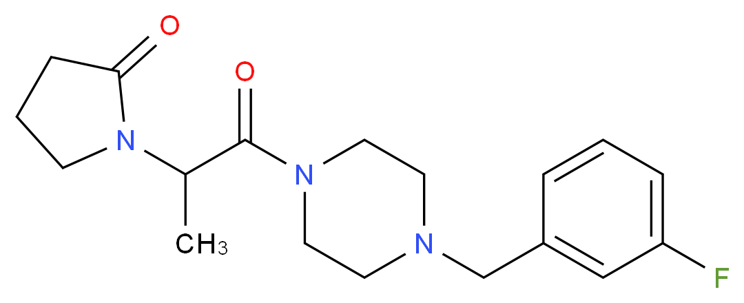 1-{2-[4-(3-fluorobenzyl)piperazin-1-yl]-1-methyl-2-oxoethyl}pyrrolidin-2-one_Molecular_structure_CAS_)