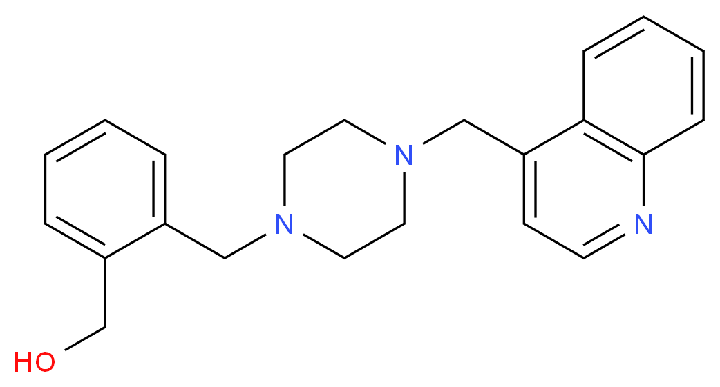 (2-{[4-(quinolin-4-ylmethyl)piperazin-1-yl]methyl}phenyl)methanol_Molecular_structure_CAS_)