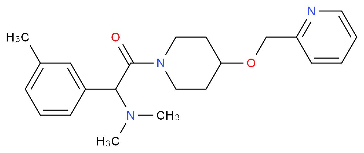 N,N-dimethyl-1-(3-methylphenyl)-2-oxo-2-[4-(2-pyridinylmethoxy)-1-piperidinyl]ethanamine_Molecular_structure_CAS_)