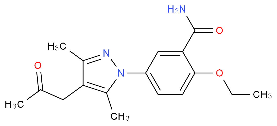 5-[3,5-dimethyl-4-(2-oxopropyl)-1H-pyrazol-1-yl]-2-ethoxybenzamide_Molecular_structure_CAS_)