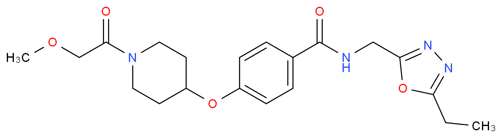N-[(5-ethyl-1,3,4-oxadiazol-2-yl)methyl]-4-{[1-(methoxyacetyl)piperidin-4-yl]oxy}benzamide_Molecular_structure_CAS_)