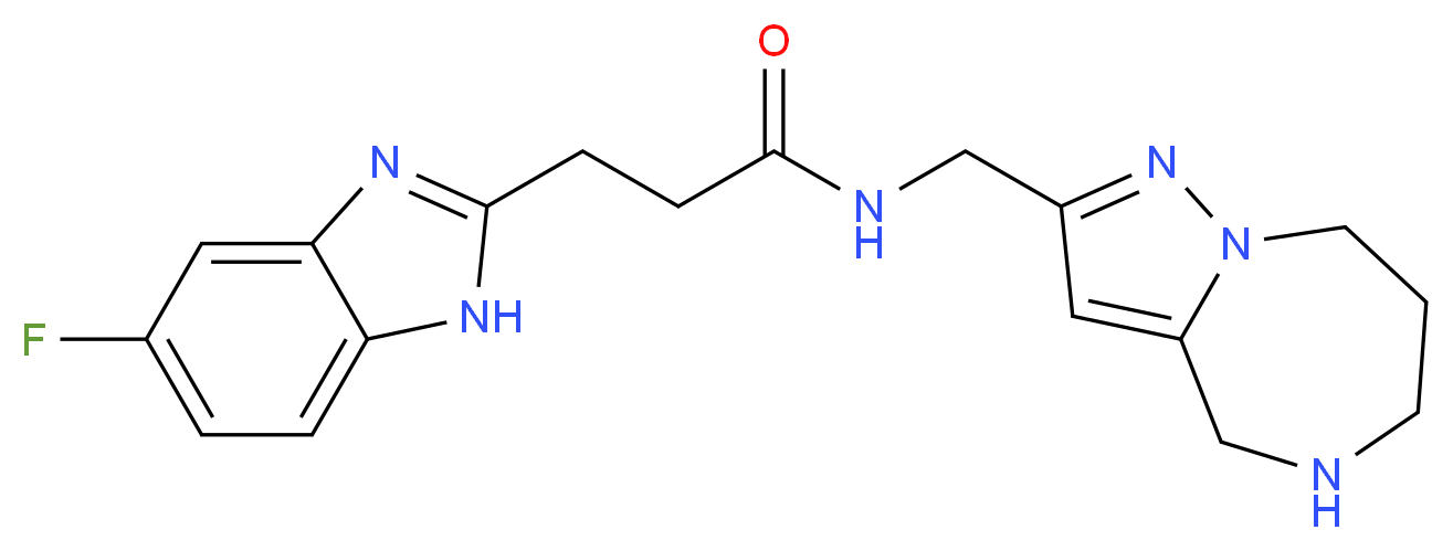 3-(5-fluoro-1H-benzimidazol-2-yl)-N-(5,6,7,8-tetrahydro-4H-pyrazolo[1,5-a][1,4]diazepin-2-ylmethyl)propanamide_Molecular_structure_CAS_)