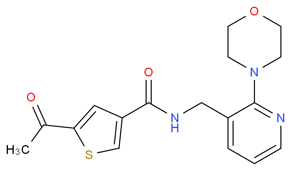 5-acetyl-N-{[2-(4-morpholinyl)-3-pyridinyl]methyl}-3-thiophenecarboxamide_Molecular_structure_CAS_)
