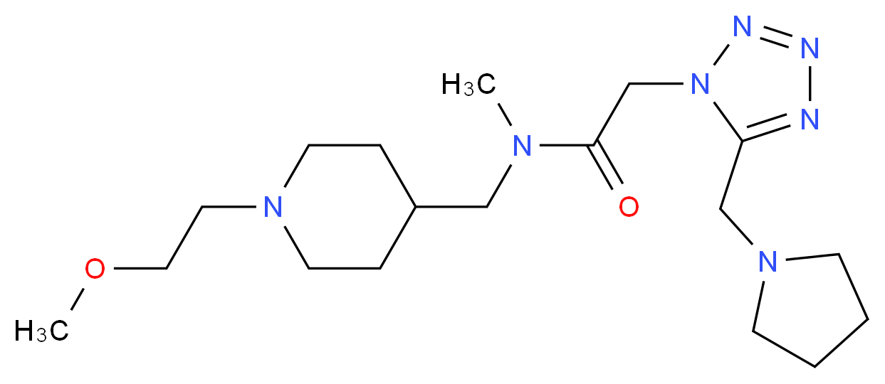 N-{[1-(2-methoxyethyl)-4-piperidinyl]methyl}-N-methyl-2-[5-(1-pyrrolidinylmethyl)-1H-tetrazol-1-yl]acetamide_Molecular_structure_CAS_)