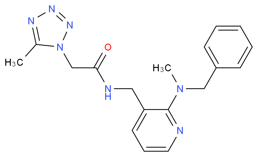 N-({2-[benzyl(methyl)amino]pyridin-3-yl}methyl)-2-(5-methyl-1H-tetrazol-1-yl)acetamide_Molecular_structure_CAS_)