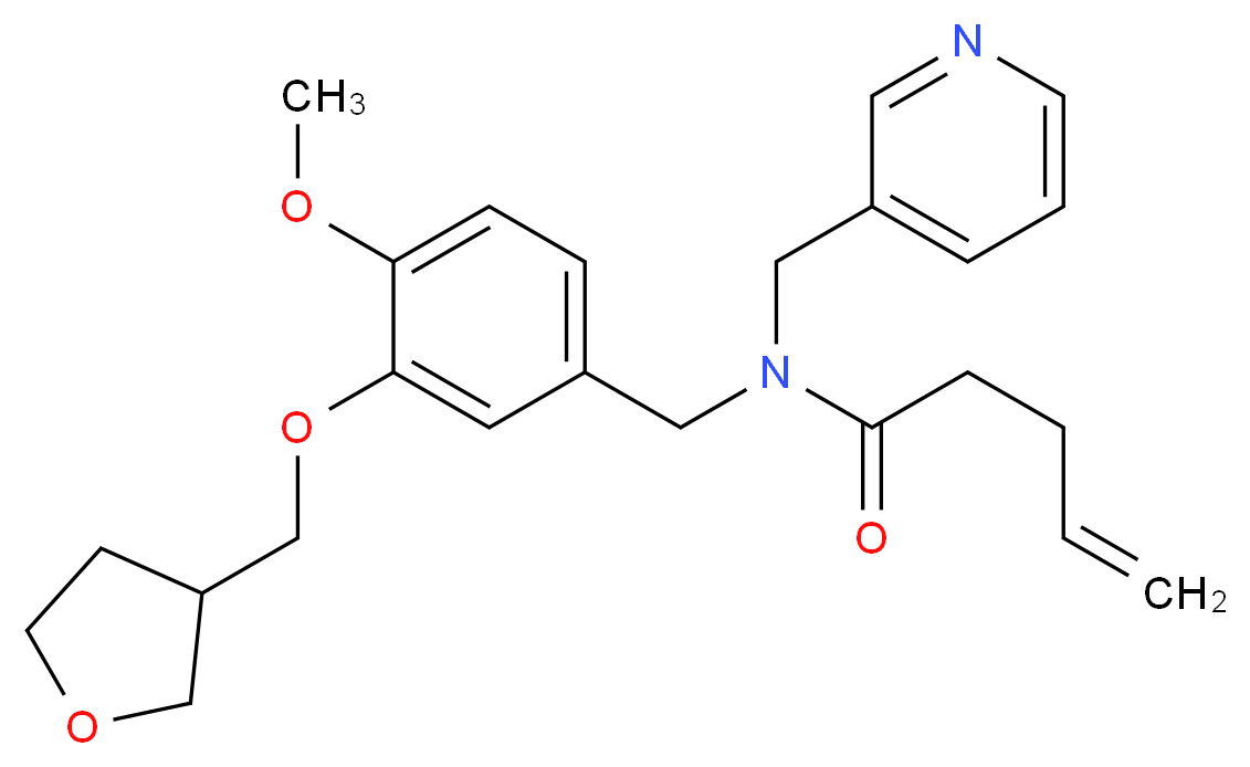 N-[4-methoxy-3-(tetrahydro-3-furanylmethoxy)benzyl]-N-(3-pyridinylmethyl)-4-pentenamide_Molecular_structure_CAS_)