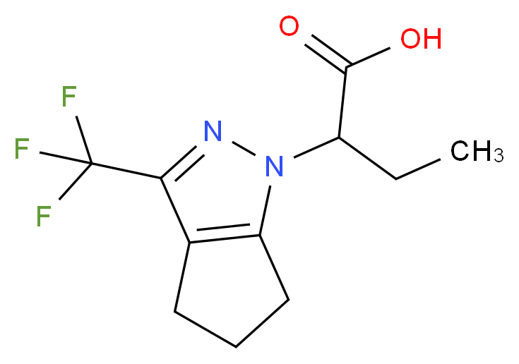 2-[3-(trifluoromethyl)-1H,4H,5H,6H-cyclopenta[c]pyrazol-1-yl]butanoic acid_Molecular_structure_CAS_)