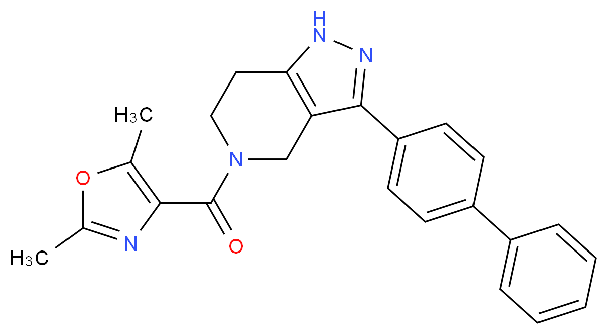3-biphenyl-4-yl-5-[(2,5-dimethyl-1,3-oxazol-4-yl)carbonyl]-4,5,6,7-tetrahydro-1H-pyrazolo[4,3-c]pyridine_Molecular_structure_CAS_)