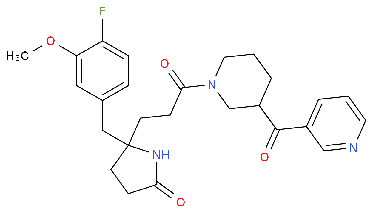 5-(4-fluoro-3-methoxybenzyl)-5-{3-oxo-3-[3-(3-pyridinylcarbonyl)-1-piperidinyl]propyl}-2-pyrrolidinone_Molecular_structure_CAS_)
