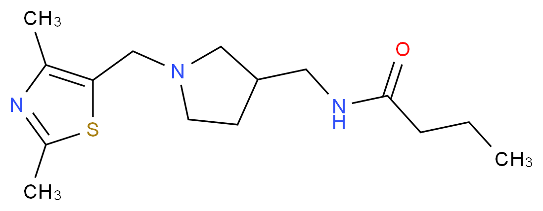 N-({1-[(2,4-dimethyl-1,3-thiazol-5-yl)methyl]pyrrolidin-3-yl}methyl)butanamide_Molecular_structure_CAS_)