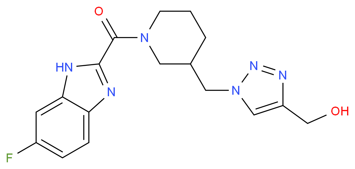 [1-({1-[(6-fluoro-1H-benzimidazol-2-yl)carbonyl]-3-piperidinyl}methyl)-1H-1,2,3-triazol-4-yl]methanol_Molecular_structure_CAS_)