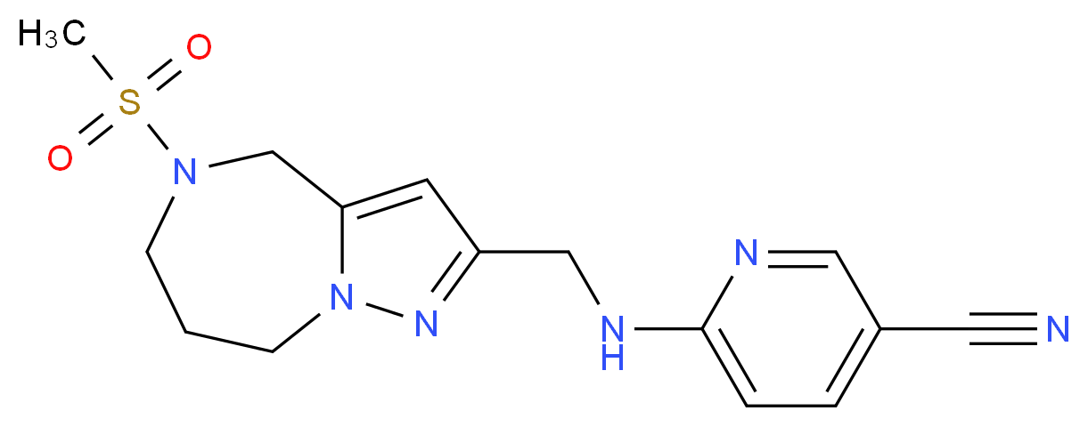 6-({[5-(methylsulfonyl)-5,6,7,8-tetrahydro-4H-pyrazolo[1,5-a][1,4]diazepin-2-yl]methyl}amino)nicotinonitrile_Molecular_structure_CAS_)