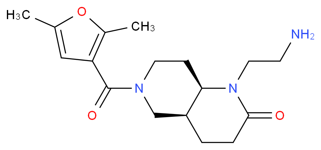 (4aS*,8aR*)-1-(2-aminoethyl)-6-(2,5-dimethyl-3-furoyl)octahydro-1,6-naphthyridin-2(1H)-one_Molecular_structure_CAS_)