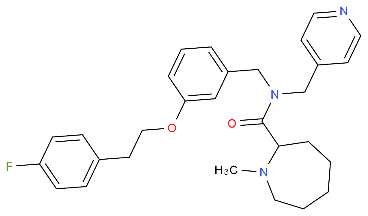 N-{3-[2-(4-fluorophenyl)ethoxy]benzyl}-1-methyl-N-(4-pyridinylmethyl)-2-azepanecarboxamide_Molecular_structure_CAS_)