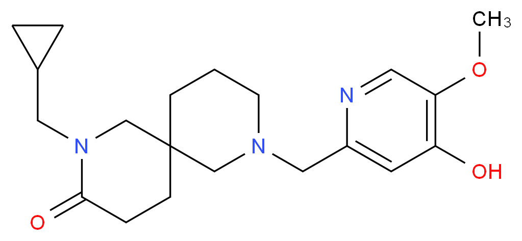 2-(cyclopropylmethyl)-8-[(4-hydroxy-5-methoxy-2-pyridinyl)methyl]-2,8-diazaspiro[5.5]undecan-3-one_Molecular_structure_CAS_)