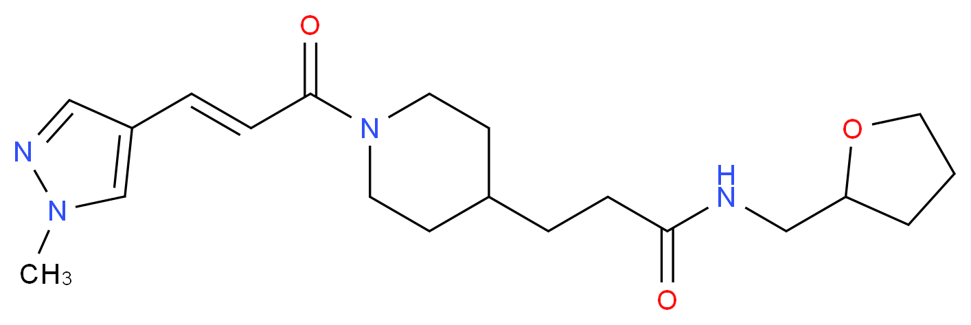 3-{1-[(2E)-3-(1-methyl-1H-pyrazol-4-yl)-2-propenoyl]-4-piperidinyl}-N-(tetrahydro-2-furanylmethyl)propanamide_Molecular_structure_CAS_)