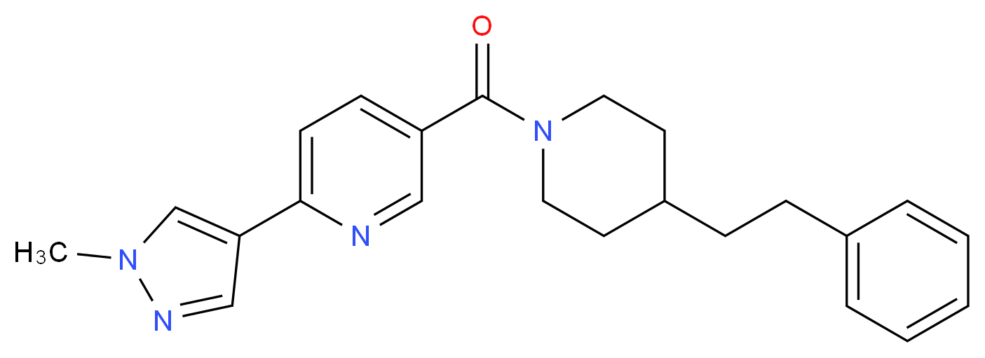 2-(1-methyl-1H-pyrazol-4-yl)-5-{[4-(2-phenylethyl)piperidin-1-yl]carbonyl}pyridine_Molecular_structure_CAS_)