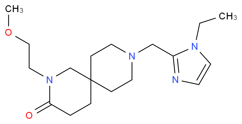 9-[(1-ethyl-1H-imidazol-2-yl)methyl]-2-(2-methoxyethyl)-2,9-diazaspiro[5.5]undecan-3-one_Molecular_structure_CAS_)