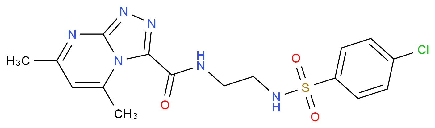 N-(2-{[(4-chlorophenyl)sulfonyl]amino}ethyl)-5,7-dimethyl[1,2,4]triazolo[4,3-a]pyrimidine-3-carboxamide_Molecular_structure_CAS_)