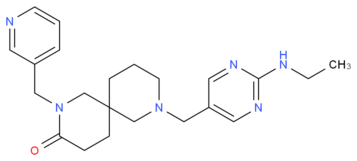 8-{[2-(ethylamino)pyrimidin-5-yl]methyl}-2-(pyridin-3-ylmethyl)-2,8-diazaspiro[5.5]undecan-3-one_Molecular_structure_CAS_)