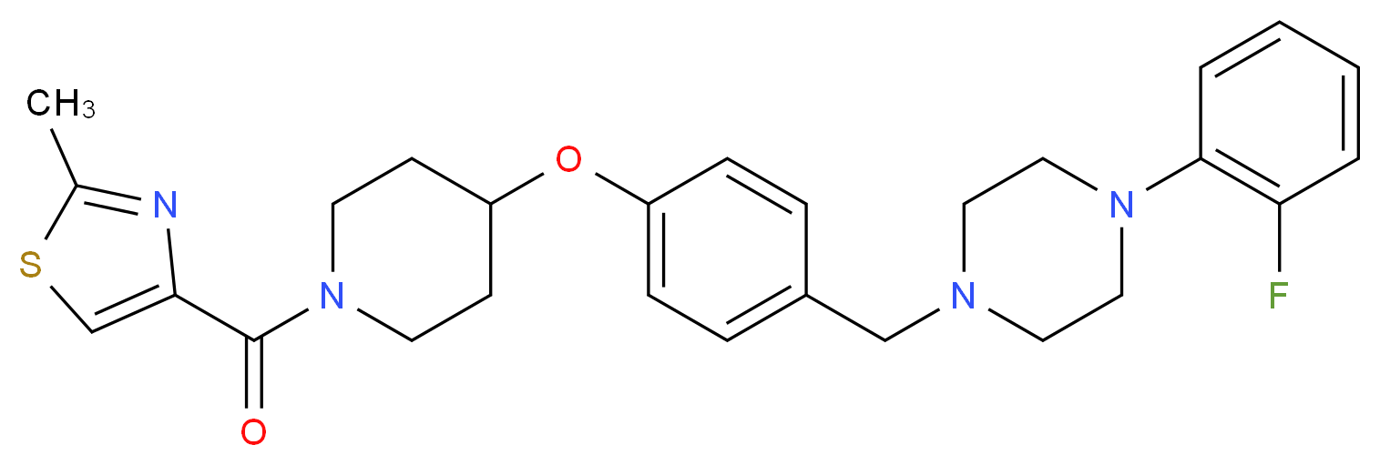 1-(2-fluorophenyl)-4-[4-({1-[(2-methyl-1,3-thiazol-4-yl)carbonyl]-4-piperidinyl}oxy)benzyl]piperazine_Molecular_structure_CAS_)
