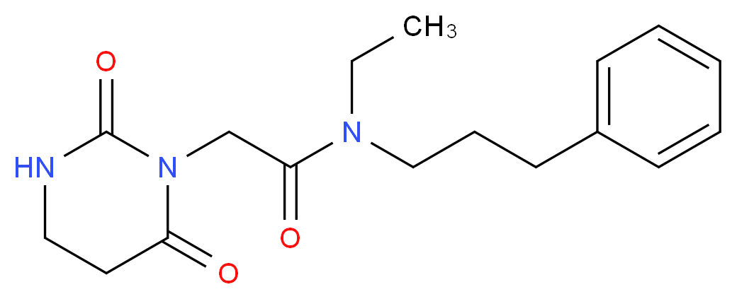 2-(2,6-dioxotetrahydropyrimidin-1(2H)-yl)-N-ethyl-N-(3-phenylpropyl)acetamide_Molecular_structure_CAS_)