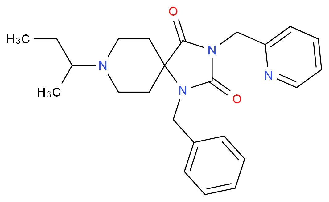 1-benzyl-8-sec-butyl-3-(2-pyridinylmethyl)-1,3,8-triazaspiro[4.5]decane-2,4-dione_Molecular_structure_CAS_)