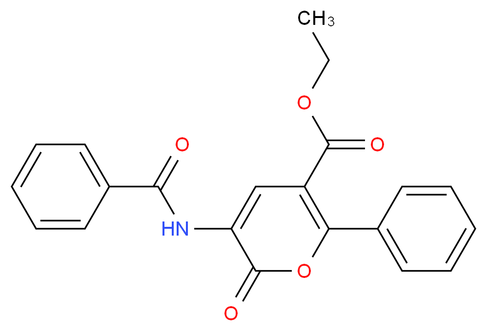 Ethyl 3-(benzoylamino)-2-oxo-6-phenyl-2H-pyran-5-carboxylate_Molecular_structure_CAS_127143-18-4)