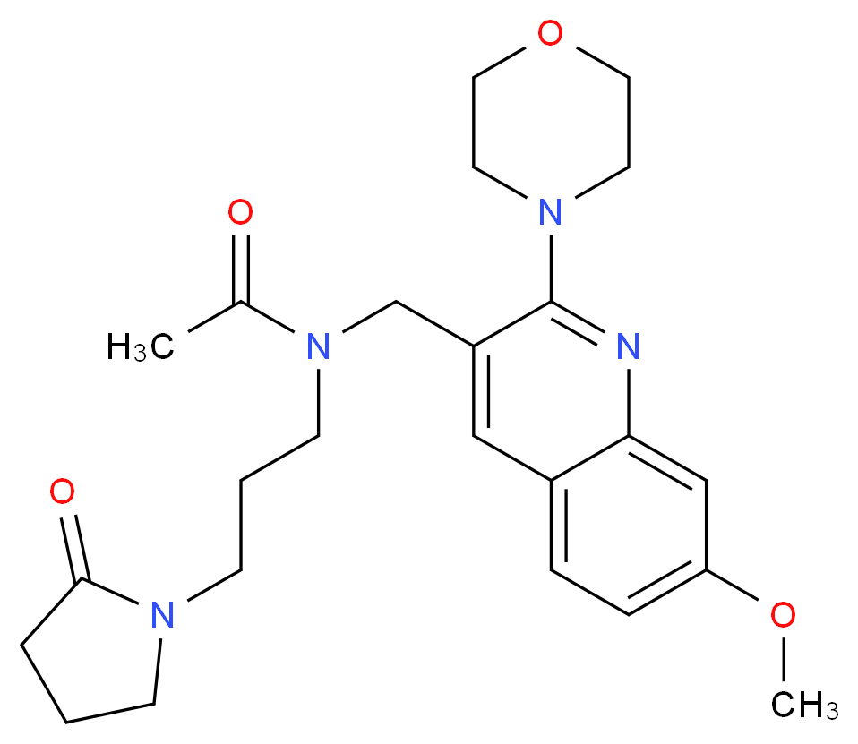 N-{[7-methoxy-2-(4-morpholinyl)-3-quinolinyl]methyl}-N-[3-(2-oxo-1-pyrrolidinyl)propyl]acetamide_Molecular_structure_CAS_)