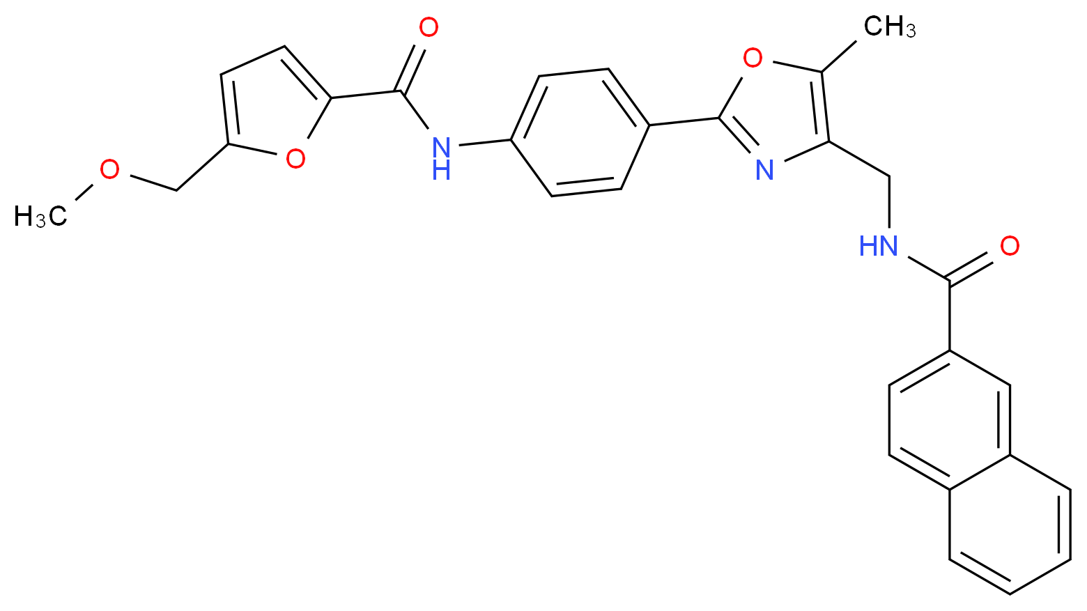 5-(methoxymethyl)-N-(4-{5-methyl-4-[(2-naphthoylamino)methyl]-1,3-oxazol-2-yl}phenyl)-2-furamide_Molecular_structure_CAS_)
