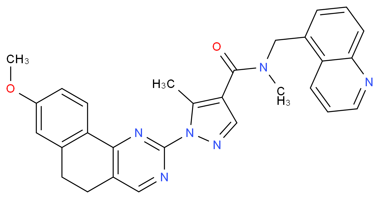 1-(8-methoxy-5,6-dihydrobenzo[h]quinazolin-2-yl)-N,5-dimethyl-N-(5-quinolinylmethyl)-1H-pyrazole-4-carboxamide_Molecular_structure_CAS_)