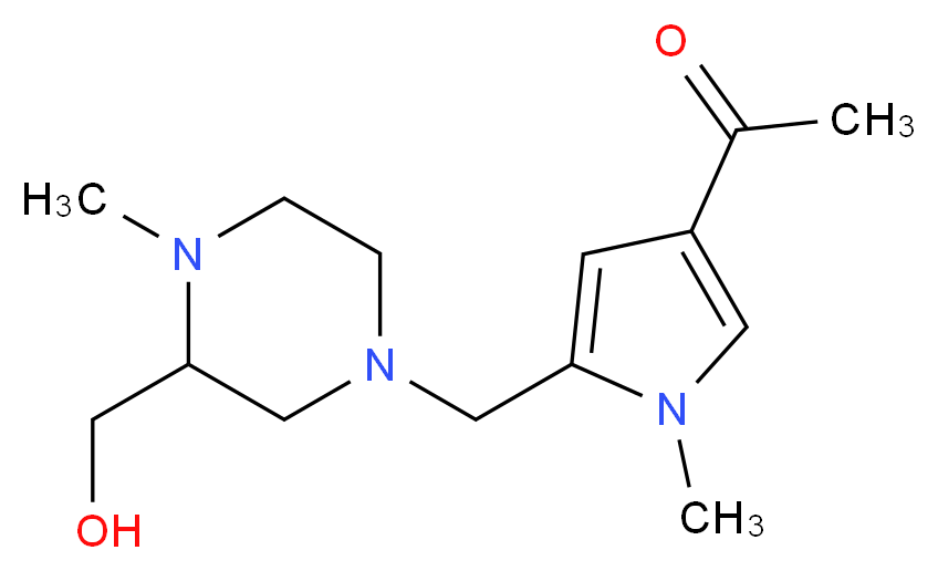 1-(5-{[3-(hydroxymethyl)-4-methylpiperazin-1-yl]methyl}-1-methyl-1H-pyrrol-3-yl)ethanone_Molecular_structure_CAS_)