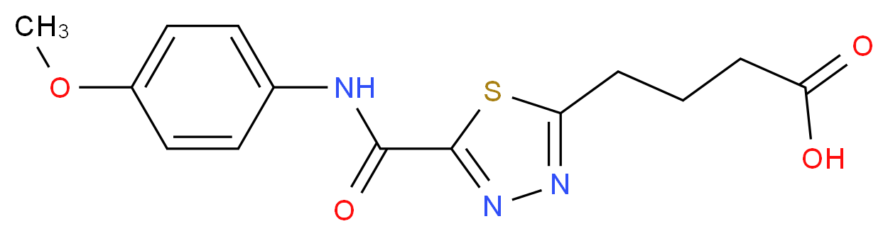 4-(5-{[(4-Methoxyphenyl)amino]carbonyl}-1,3,4-thiadiazol-2-yl)butanoic acid_Molecular_structure_CAS_)