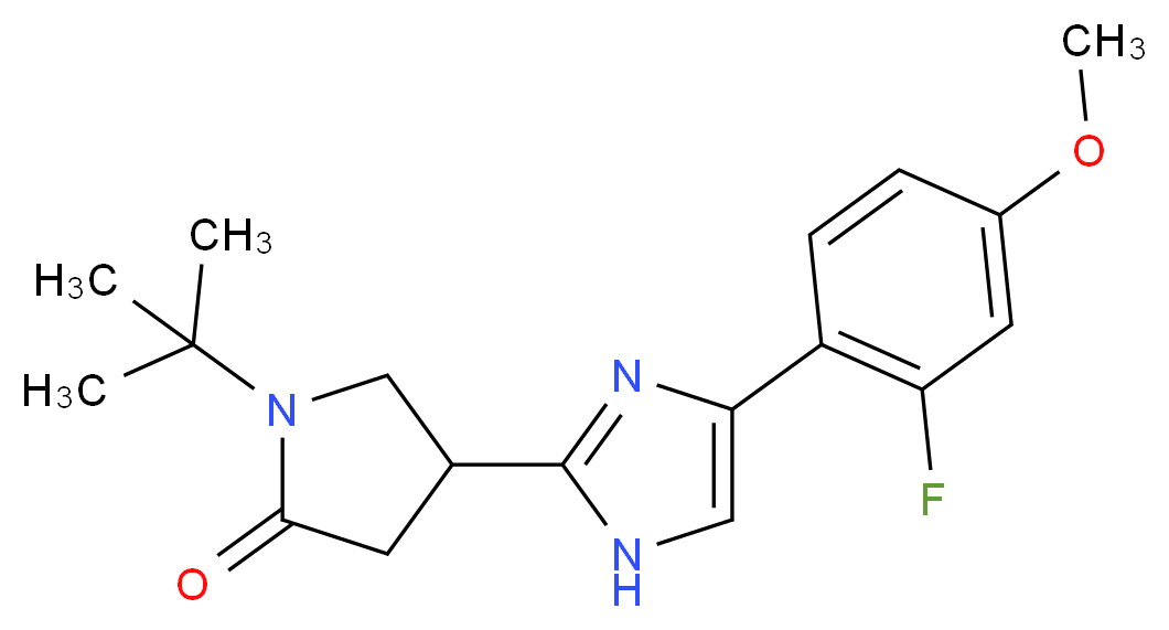1-tert-butyl-4-[4-(2-fluoro-4-methoxyphenyl)-1H-imidazol-2-yl]-2-pyrrolidinone_Molecular_structure_CAS_)