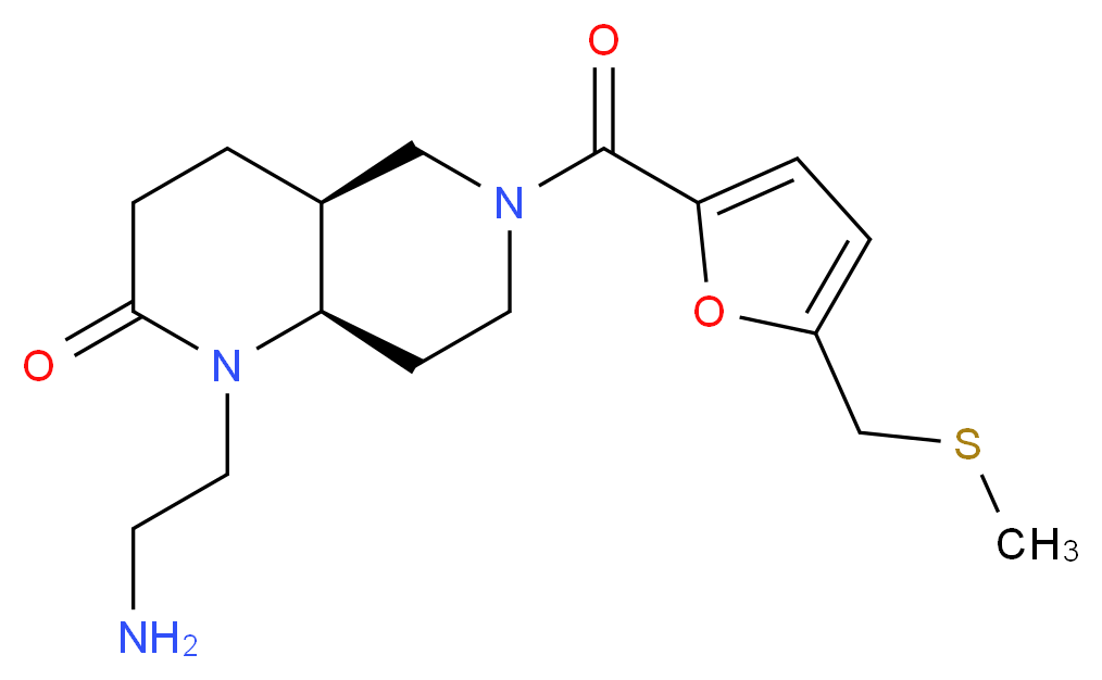 (4aS*,8aR*)-1-(2-aminoethyl)-6-{5-[(methylthio)methyl]-2-furoyl}octahydro-1,6-naphthyridin-2(1H)-one_Molecular_structure_CAS_)