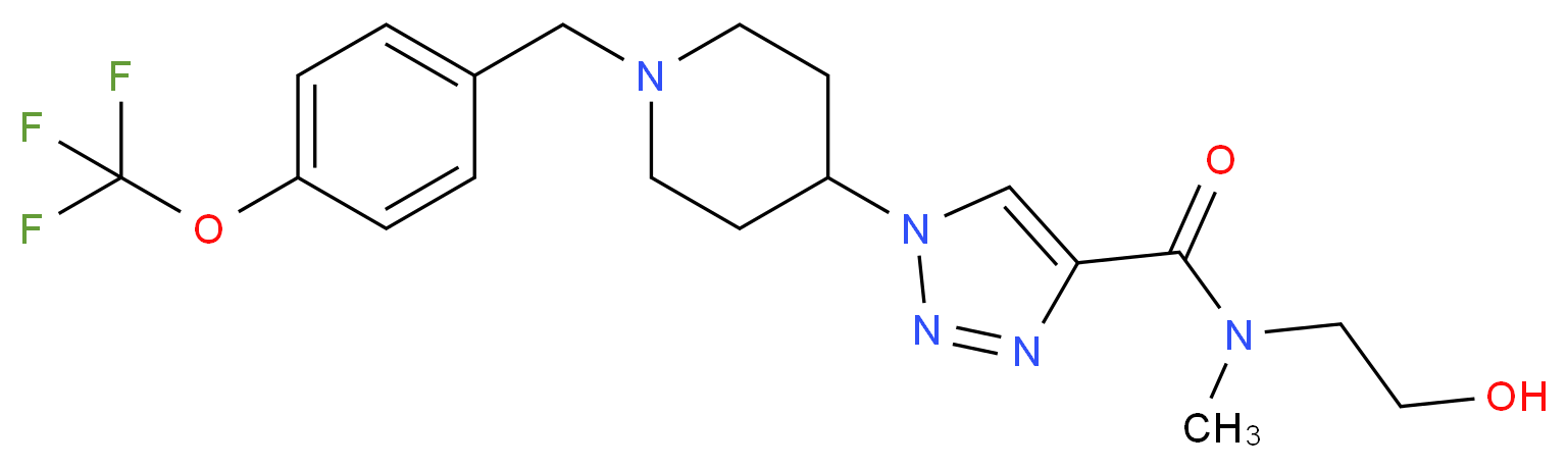 N-(2-hydroxyethyl)-N-methyl-1-{1-[4-(trifluoromethoxy)benzyl]-4-piperidinyl}-1H-1,2,3-triazole-4-carboxamide_Molecular_structure_CAS_)